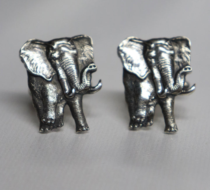 Clint Orms Cuff Links w/ Sterling Silver Elephant