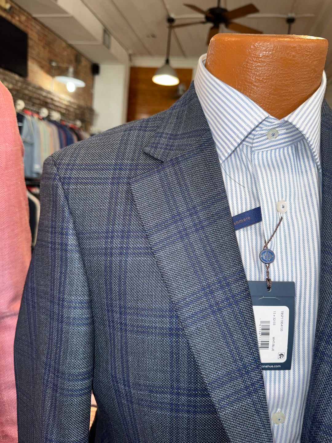 Peter Millar Dark Green/Navy Plaid Sport Coat