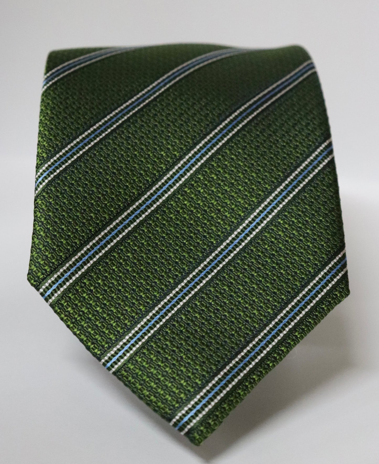 David Donahue Tie - Olive Stripe