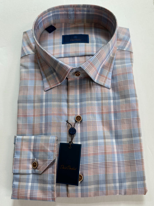 David Donahue Linen Check Shirt (2 Colors)