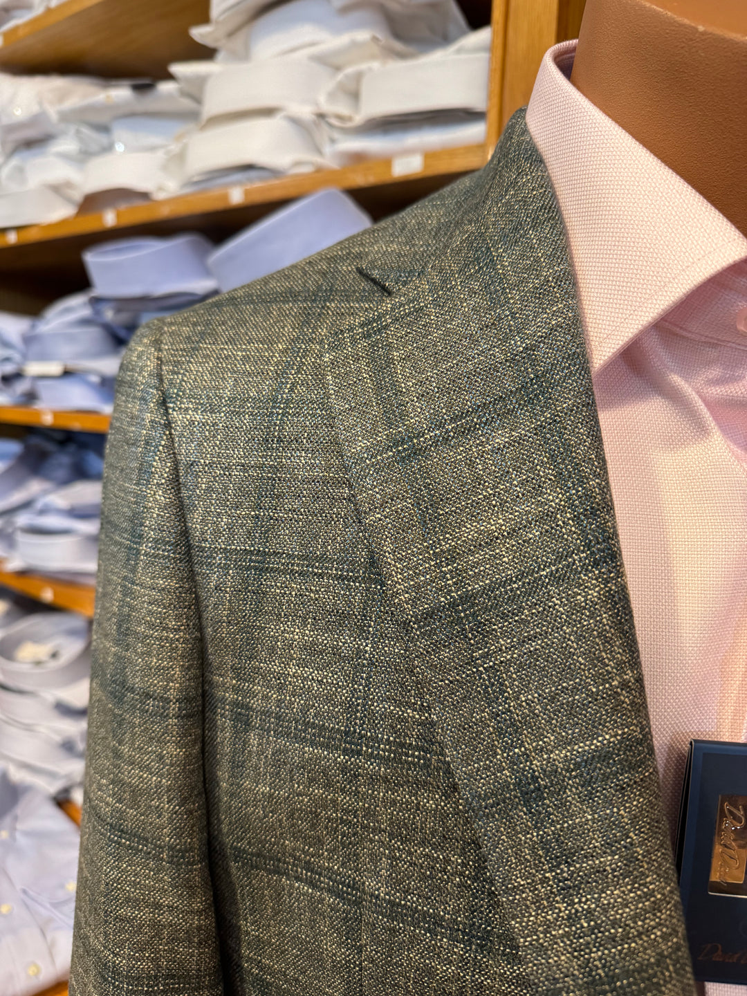 Hart Schaffner Marx Green Plaid Bamboo Sport Coat
