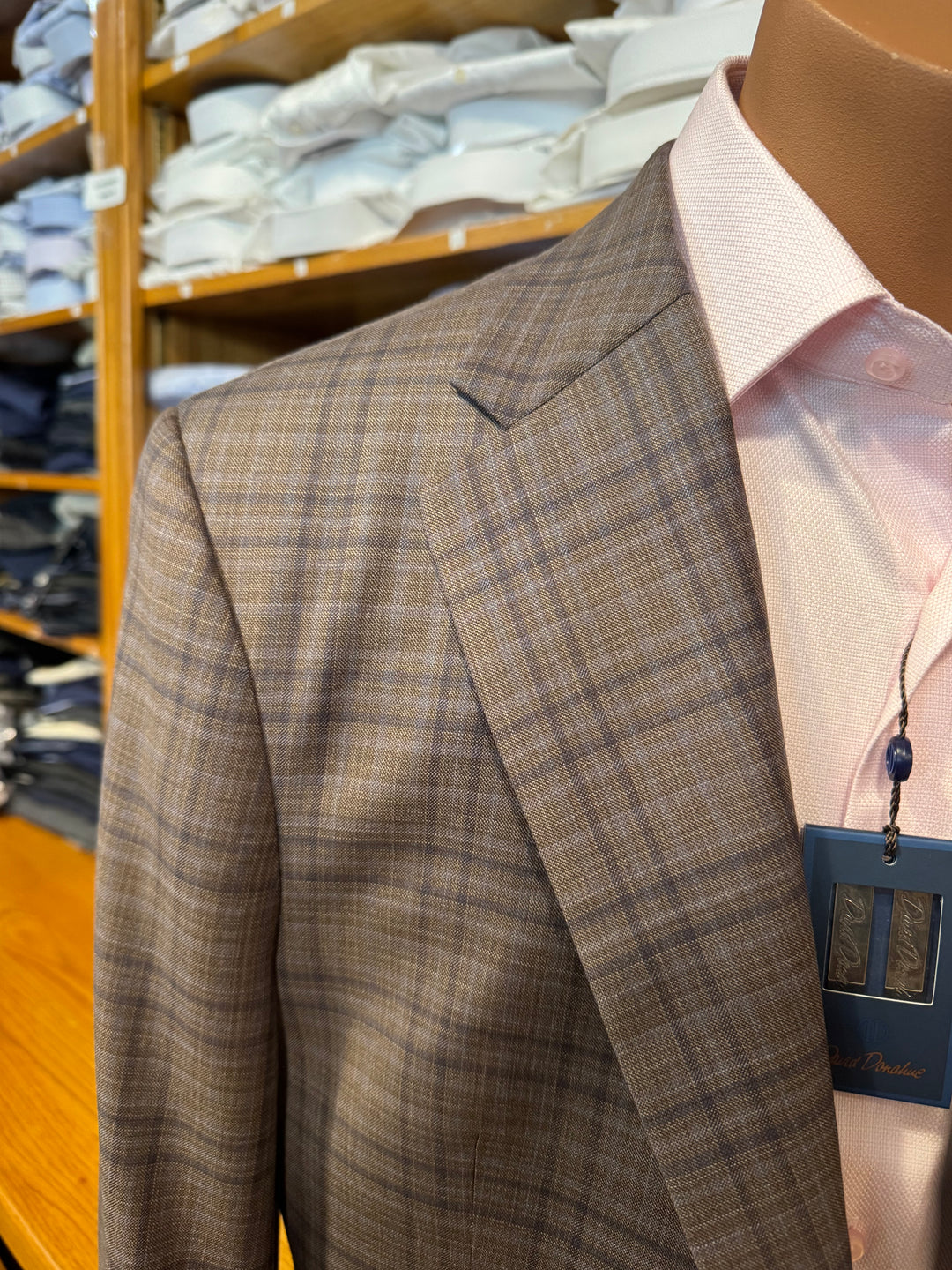Hart Schaffner Marx Tan Plaid Sport Coat