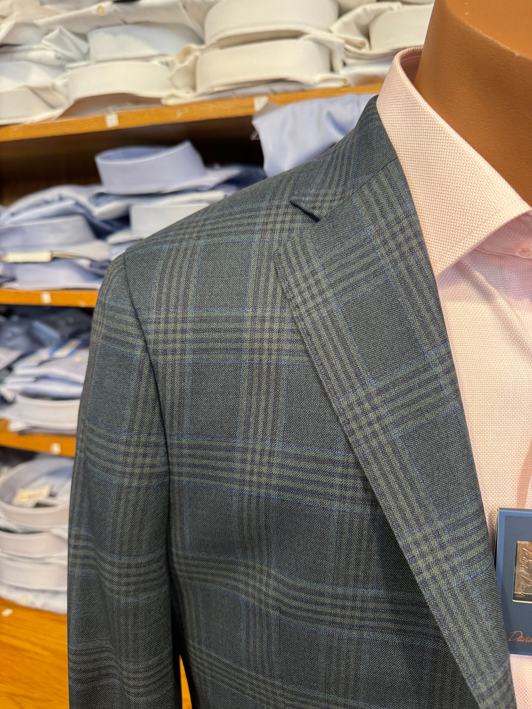 The Shirt Shop Green/Navy Plaid Sport Coat