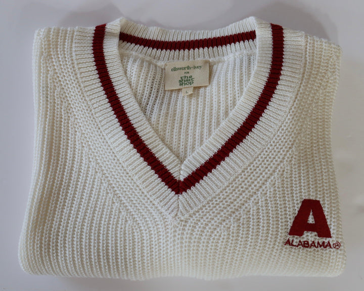 Ellsworth & Ivey Alabama V-Neck Varsity Sweater