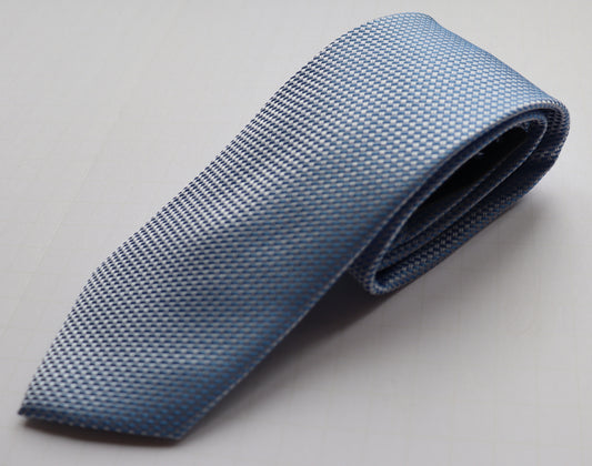 The Shirt Shop Tie - Baby Blue/Silver Print