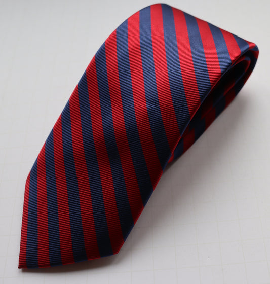 The Shirt Shop Tie - Navy/Red 1/2" Stripe