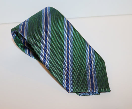 David Donahue Tie - Green Stripes