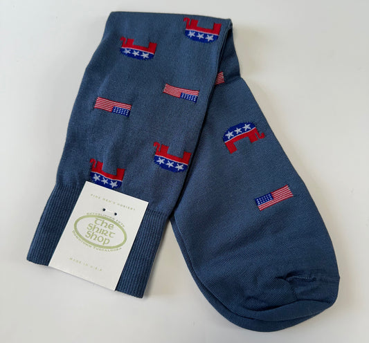 The Shirt Shop Socks - Elephant with American Flag (3 Colors)