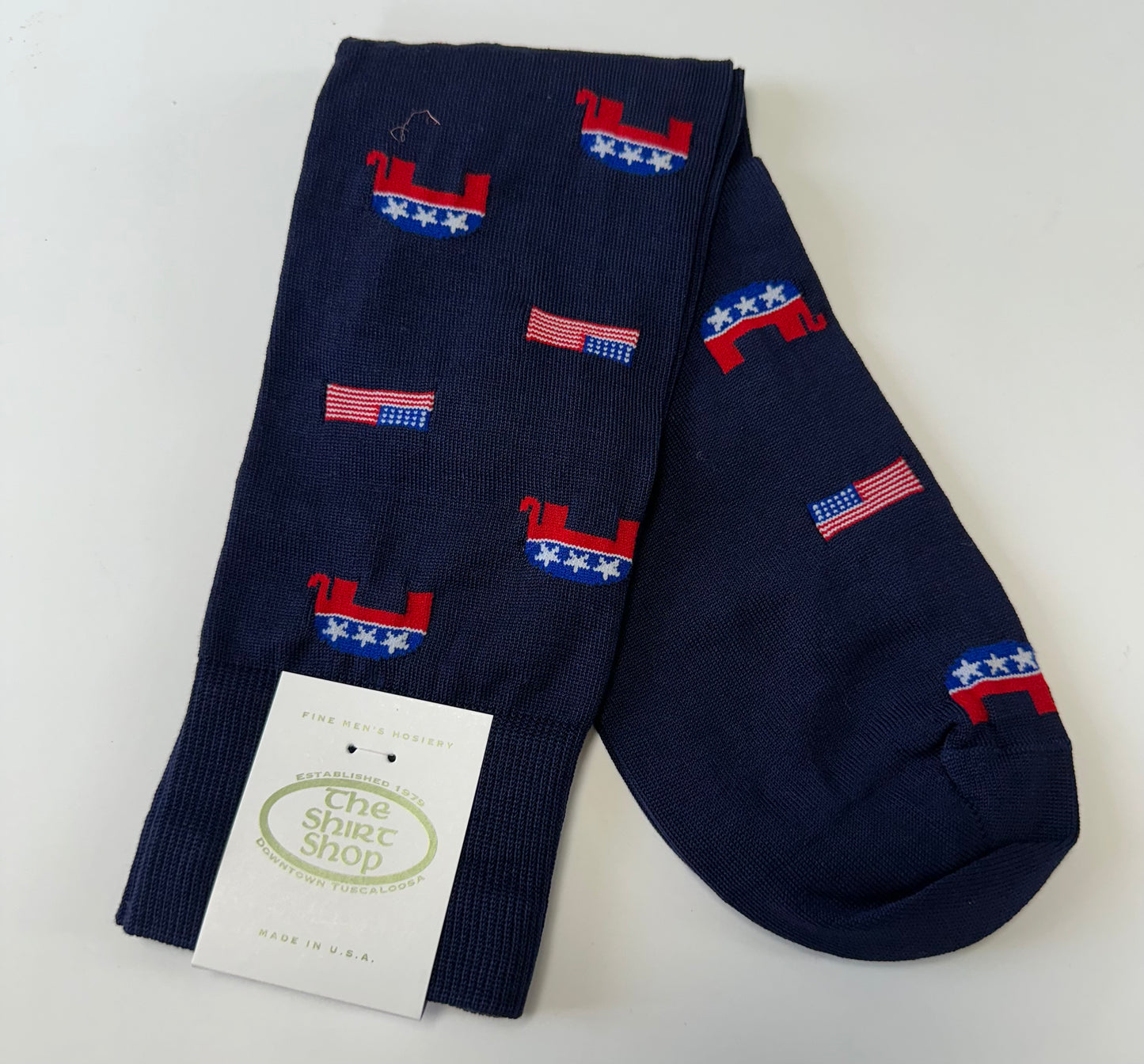 The Shirt Shop Socks - Elephant with American Flag (3 Colors)