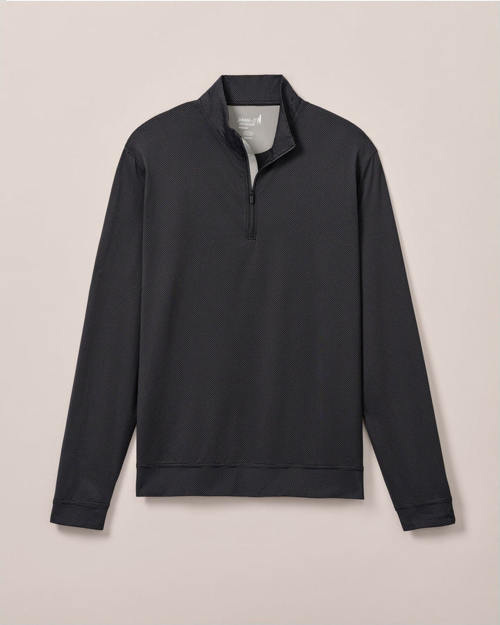 Johnnie-O Jamie Jacquard Stretch 1/4-Zip Pullover- Black Seal