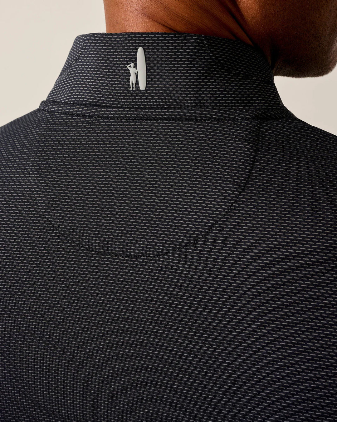 Johnnie-O Jamie Jacquard Stretch 1/4-Zip Pullover- Black Seal