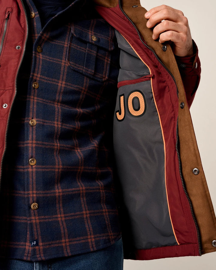 Johnnie-O Juno Quilted Snap Jacket- Dark Maroon