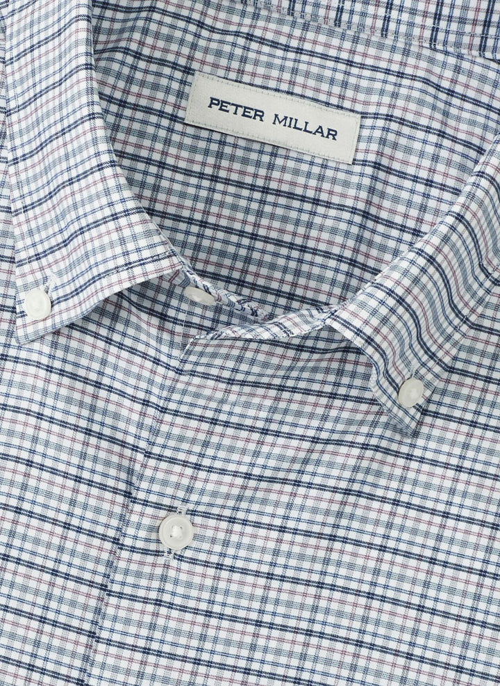 Peter Millar Leavenworth Performance Twill Sport Shirt- Blue Haze