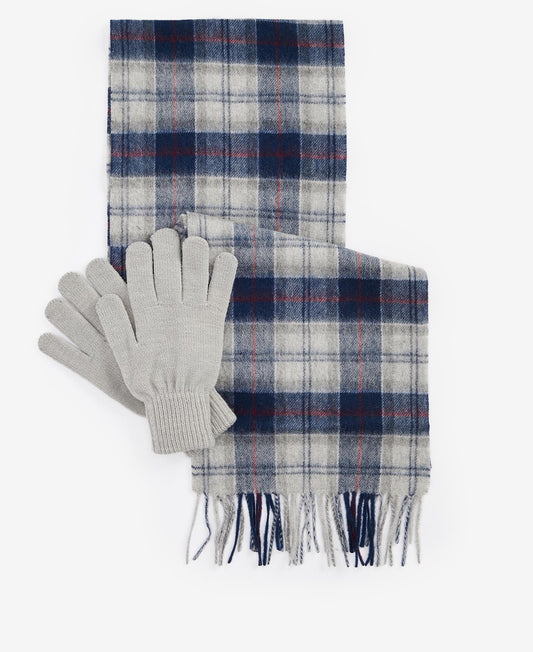 Barbour Tartan Scarf and Gloves Set