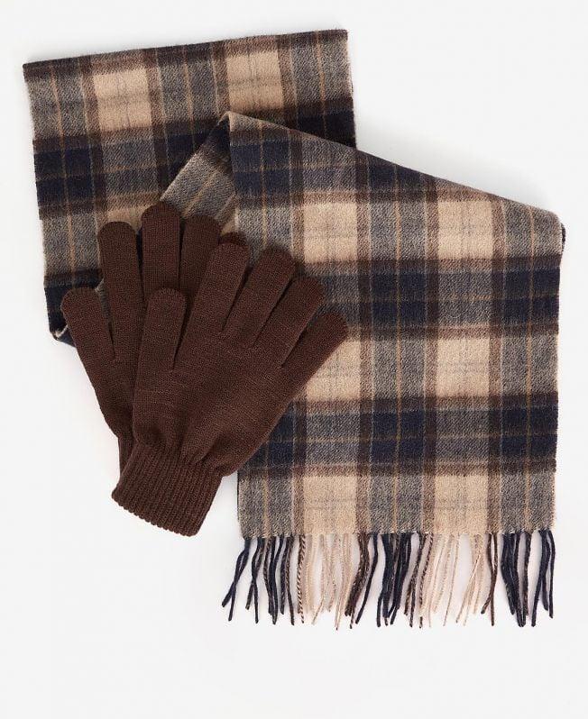 Barbour Tartan Scarf and Gloves Set