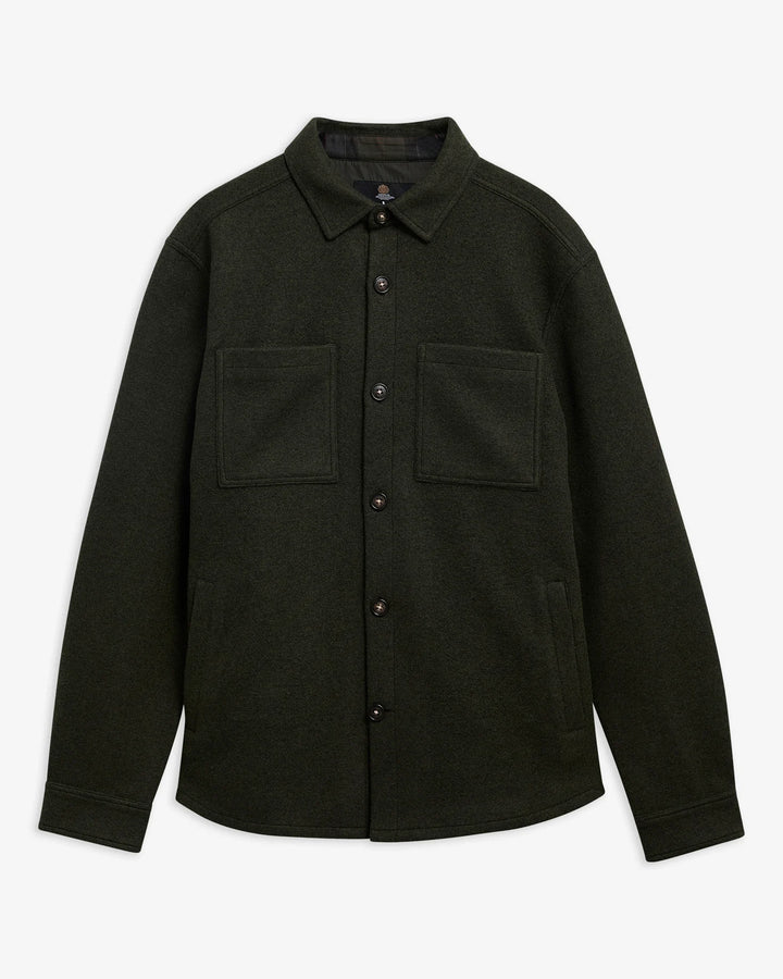 Barbour Marltown Tailored Wool-Blend Overshirt - Sage