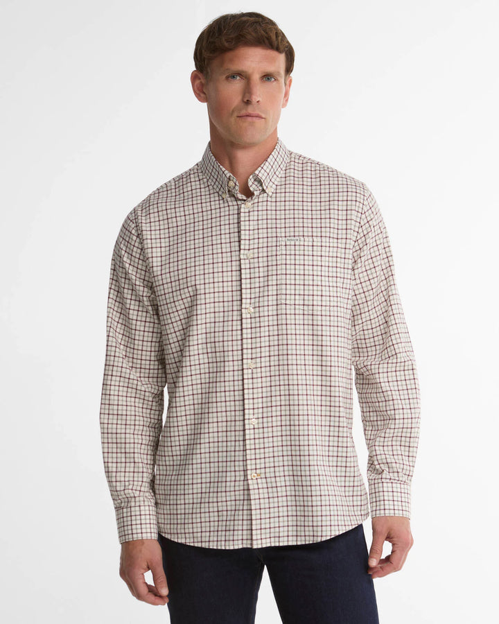 Barbour Preston Tattersall Button Down - Dark Bordeaux