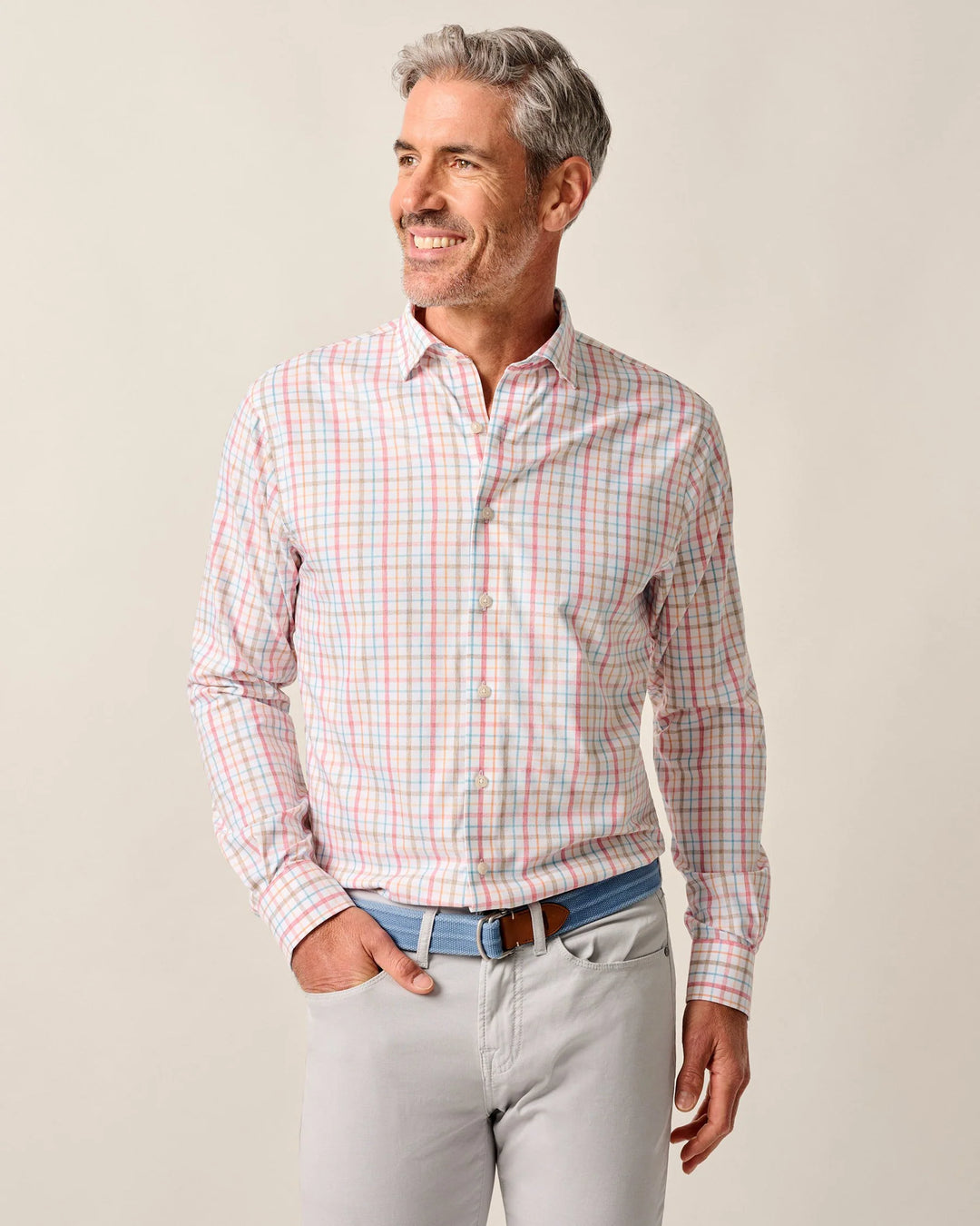 Johnnie-O Maarten Performance Button Up- Cinnamon