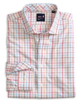 Johnnie-O Maarten Performance Button Up- Cinnamon