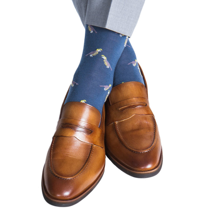 The Shirt Shop Socks - Bay Blue Quails