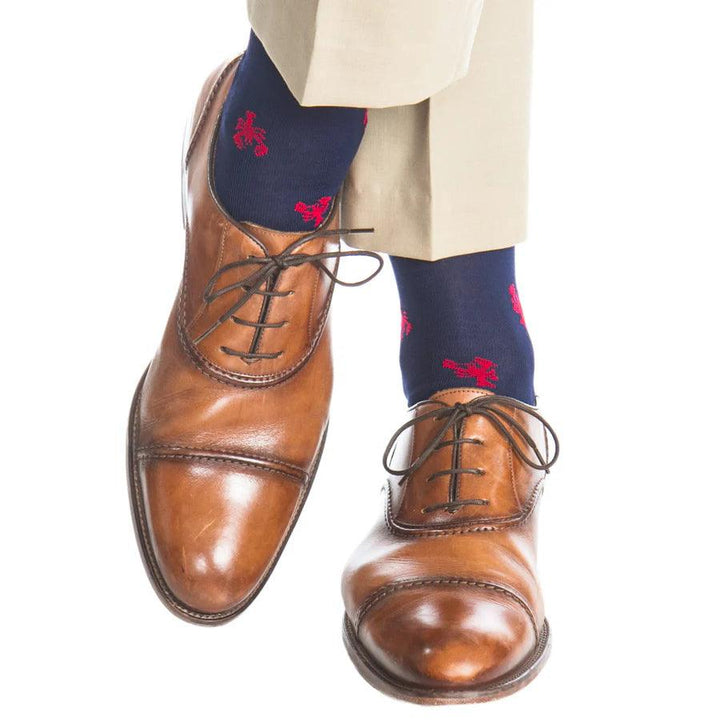 The Shirt Shop Socks - Navy & Red Lobster