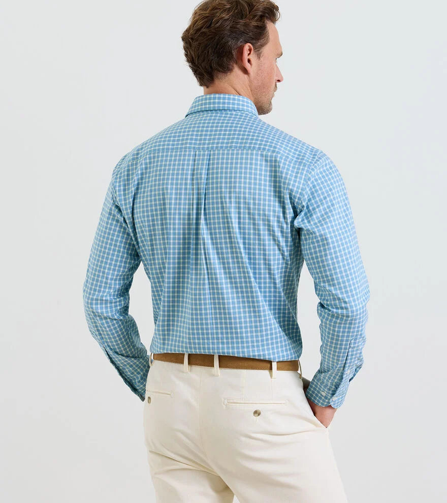 Peter Millar Felix Crown Lite Cotton Stretch Sport Shirt- Bluebird
