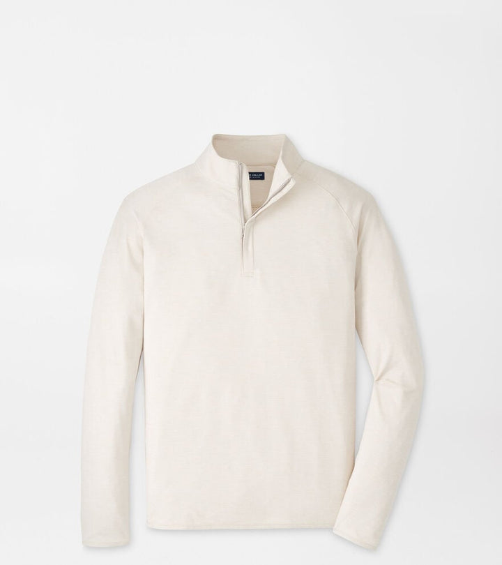 Peter Millar Stealth Stripe Performance Quarter Zip- Truffle