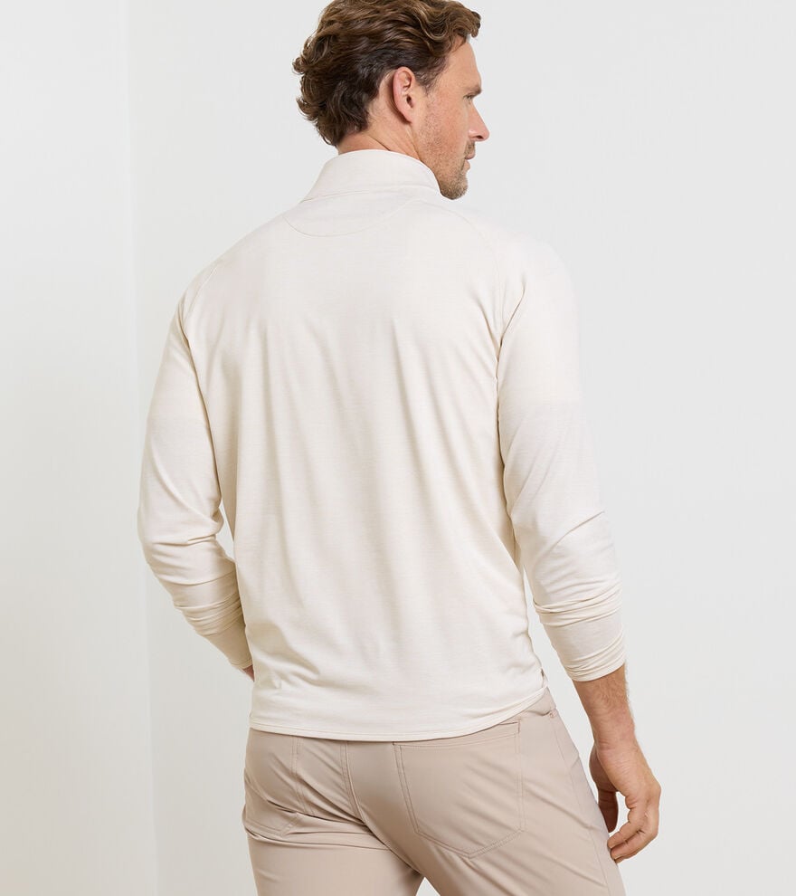 Peter Millar Stealth Stripe Performance Quarter Zip- Truffle