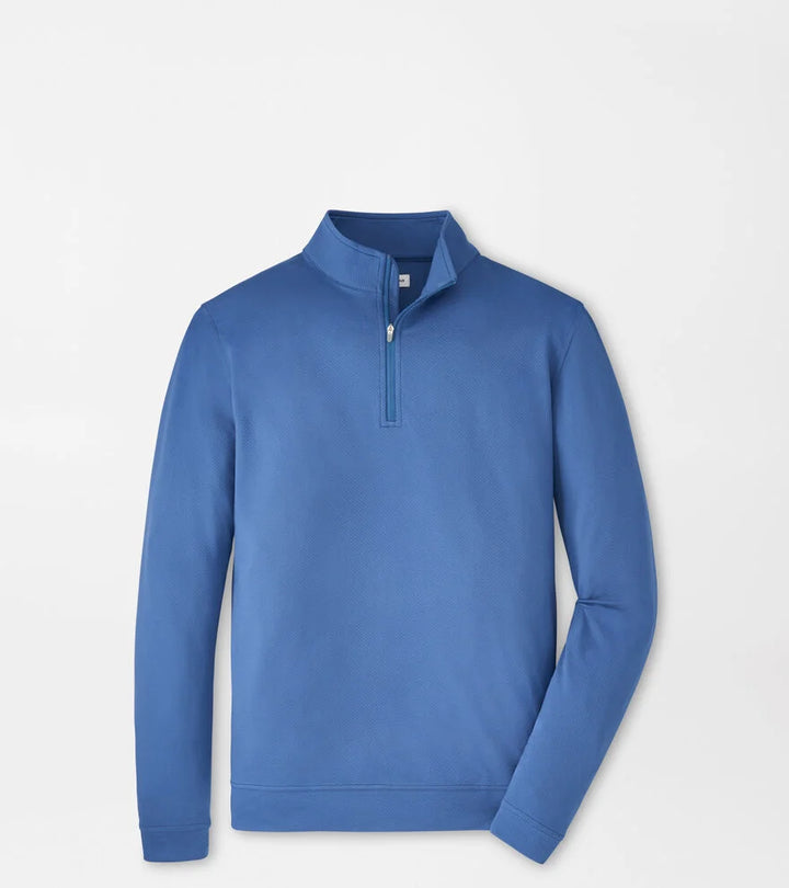 Peter Millar Perth Cross-Hatch Quarter Zip- Windsor Blue