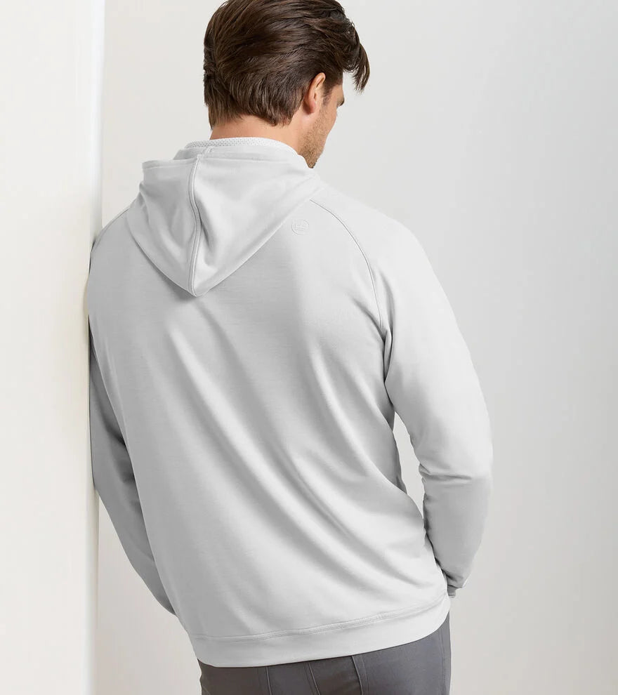 Peter Millar Pine Performance Hoodie- British Grey (Script "A")
