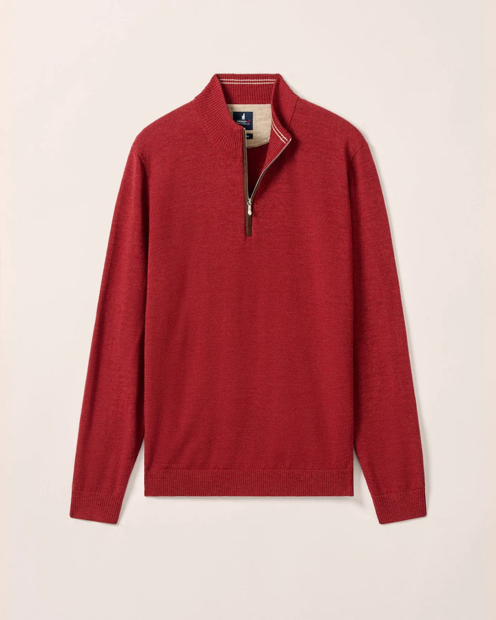 Johnnie-O Raynor Merino 1/4 Zip Sweater- Cinnamon