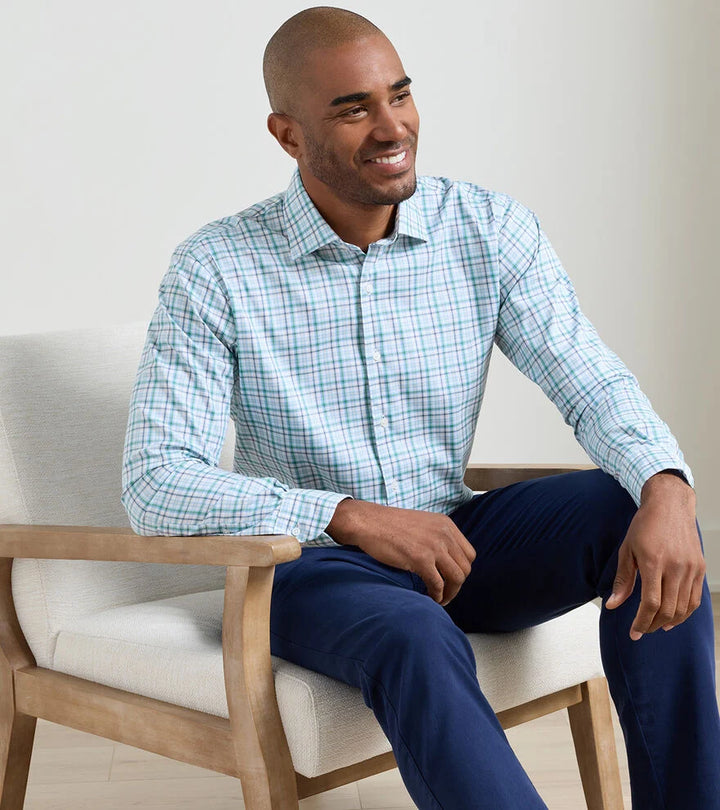 Peter Millar Simon Crown Lite Cotton Stretch Sport Shirt- Windsor Blue