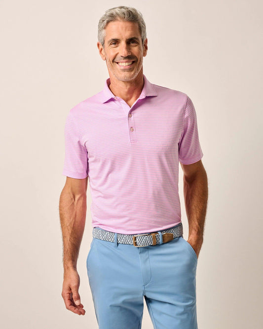 Johnnie-O Michael Striped Performance Polo