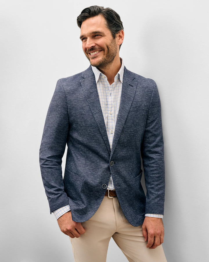 Johnnie-O Swindon Top Shelf Printed Knit Sport Coat - Navy