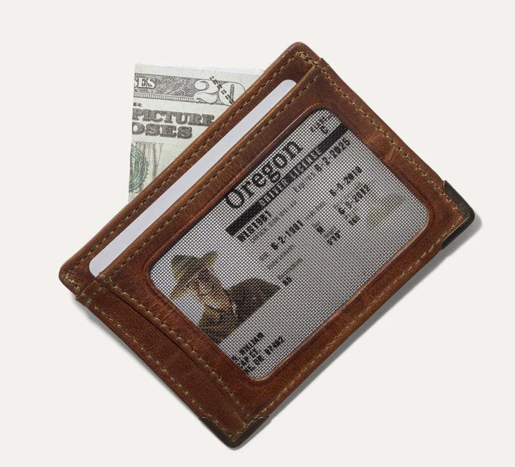 Will Leather Goods William Front Pocket Card Case - Whiskey