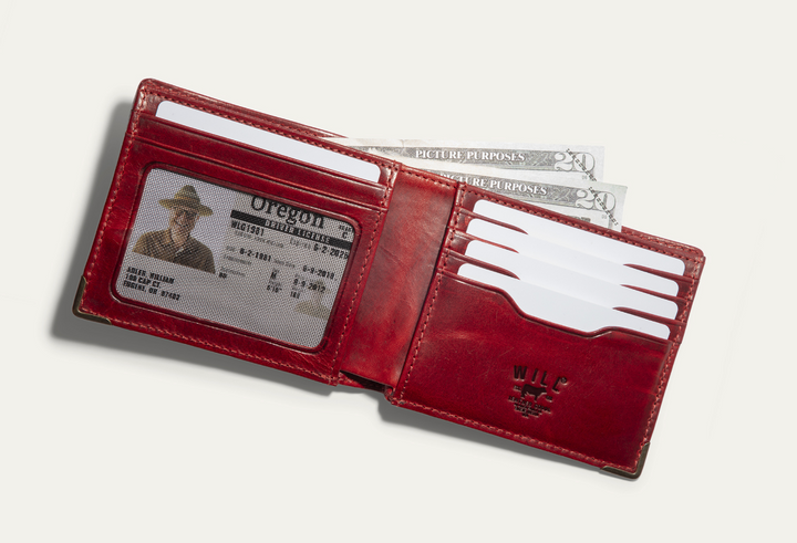 Will Leather Goods Magnate Billfold - Red