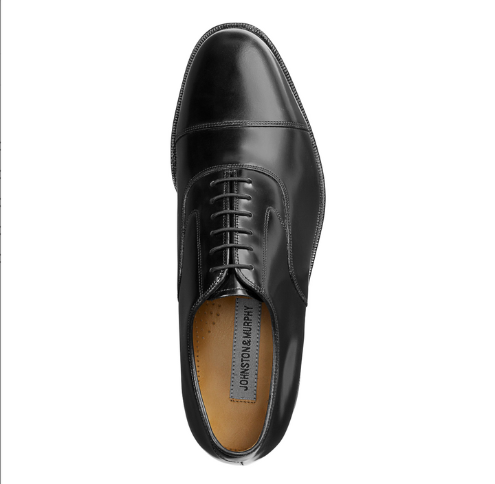 Johnston & Murphy Melton Cap Toe - Black
