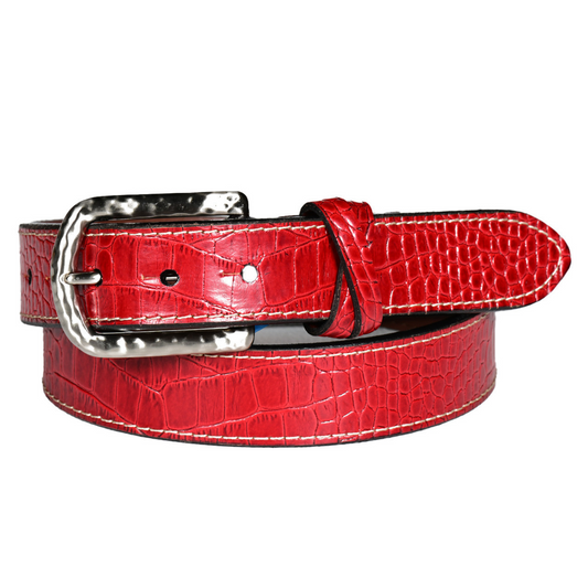 Torino 35MM Red Gator Calfskin Belt