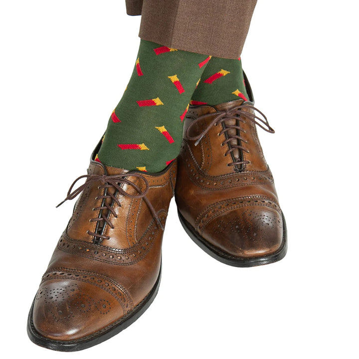 The Shirt Shop Socks- Shotgun Shells (Forest Green)