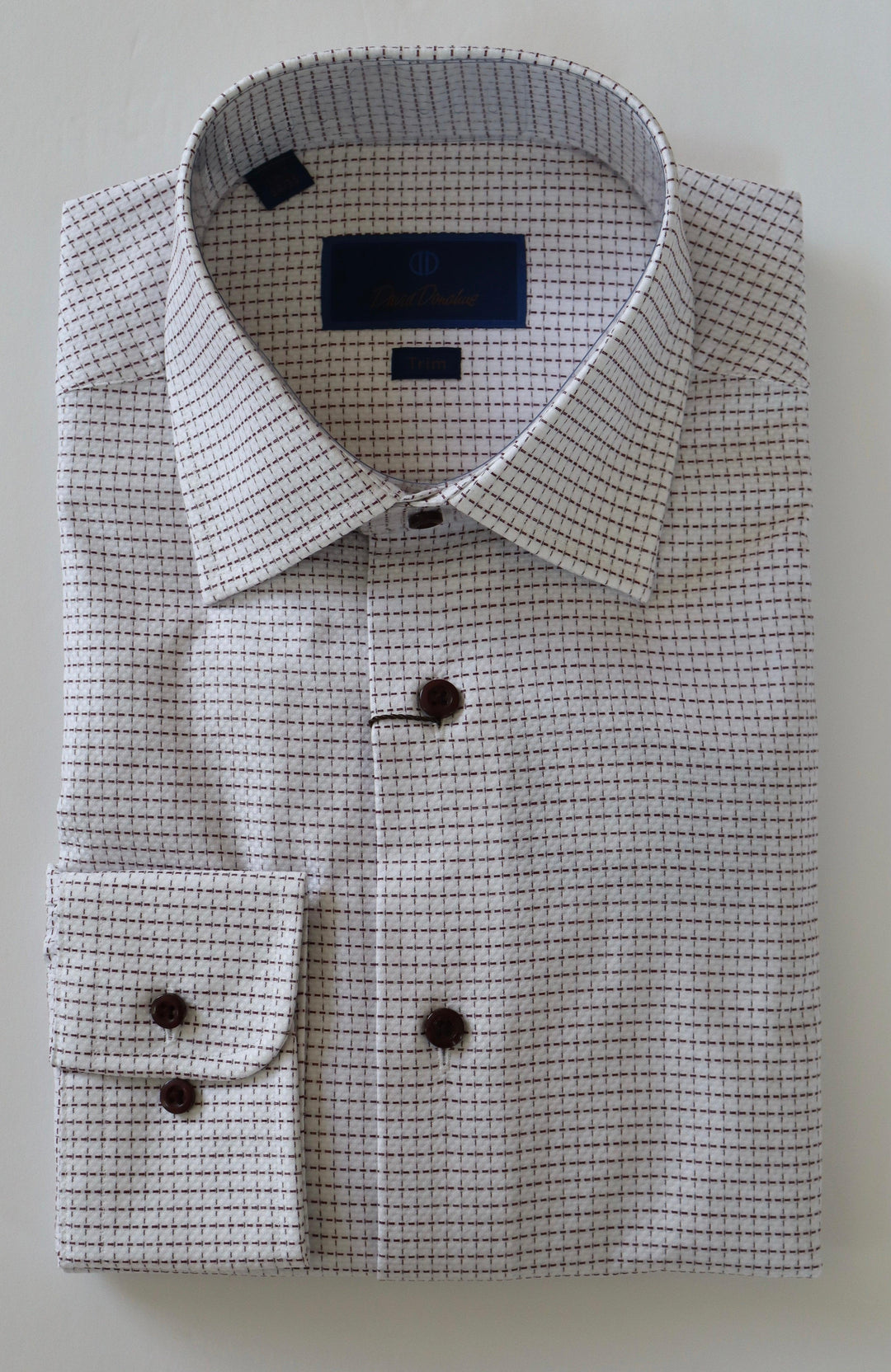 david donahue white dress shirt David Donahue Dress Shirt-Trim fit-Luxury Non-Iron-White Twill 16 32/33