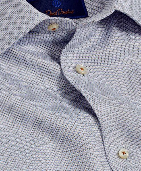 David Donahue Dune & Blue Micro Dobby Dress Shirt (Trim Fit)