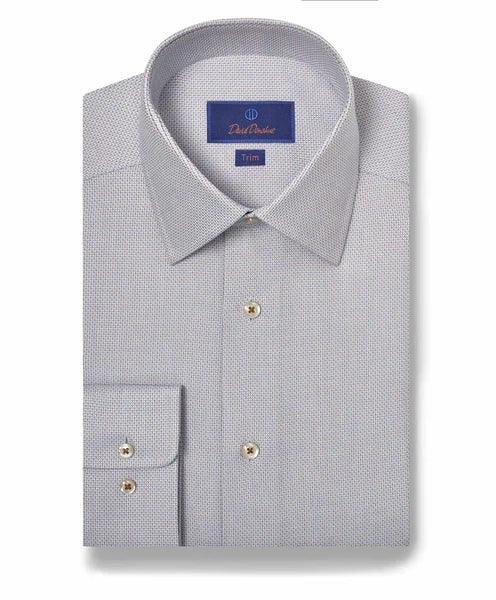 David Donahue Dune & Blue Micro Dobby Dress Shirt (Trim Fit)