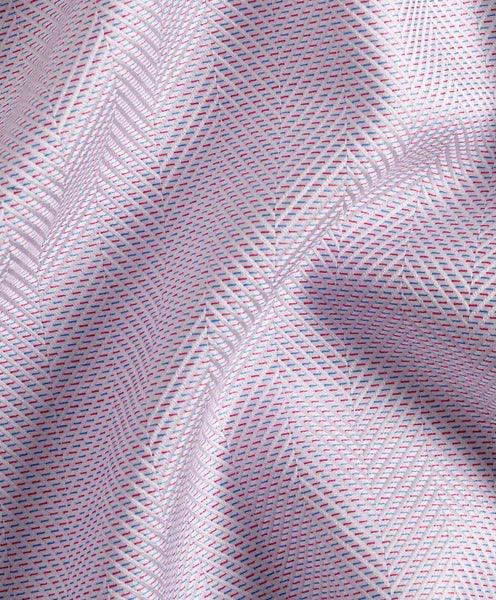 David Donahue White & Berry Herringbone Dress Shirt (Trim Fit)
