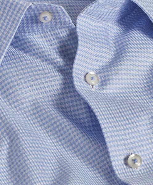 David Donahue Sky & Blue Twill Check Dress Shirt (Trim Fit)