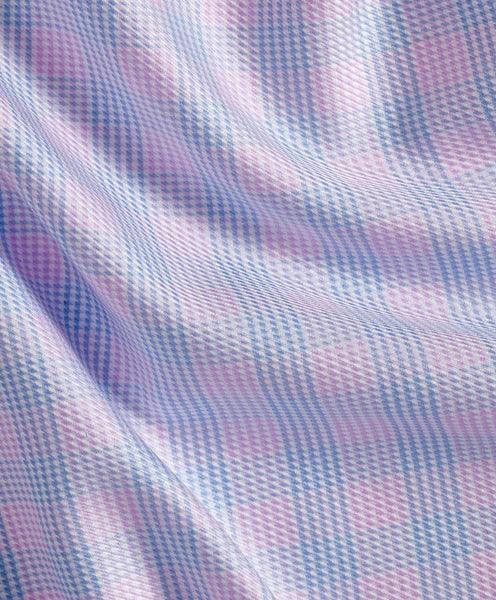 David Donahue Sky & Berry Twill Check Dress Shirt (Trim Fit)