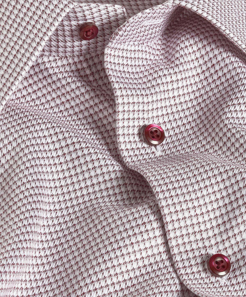 David Donahue Merlot Micro Check Dress Shirt