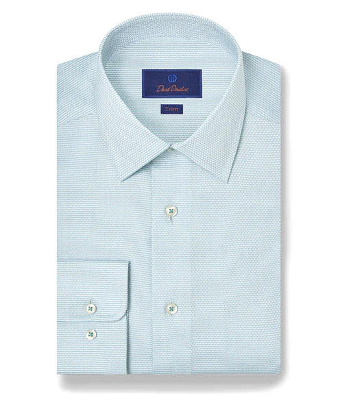 David Donahue Seafoam Micro Dobby Dress Shirt
