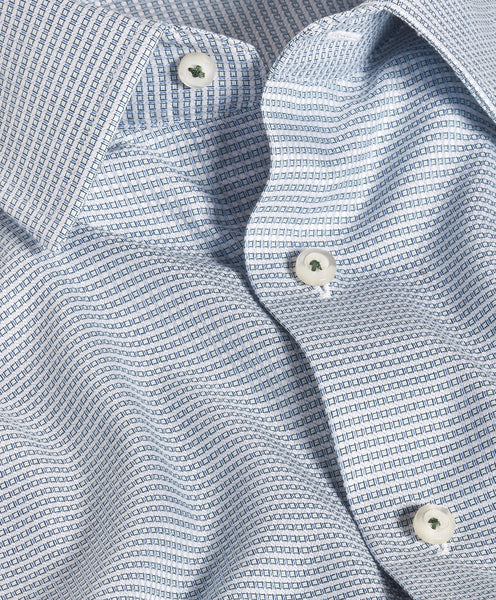 David Donahue Green & Sky Micro Dobby Dress Shirt