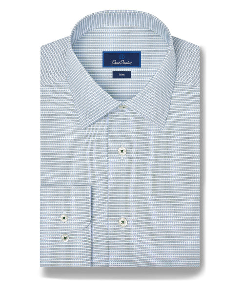 David Donahue Green & Sky Micro Dobby Dress Shirt