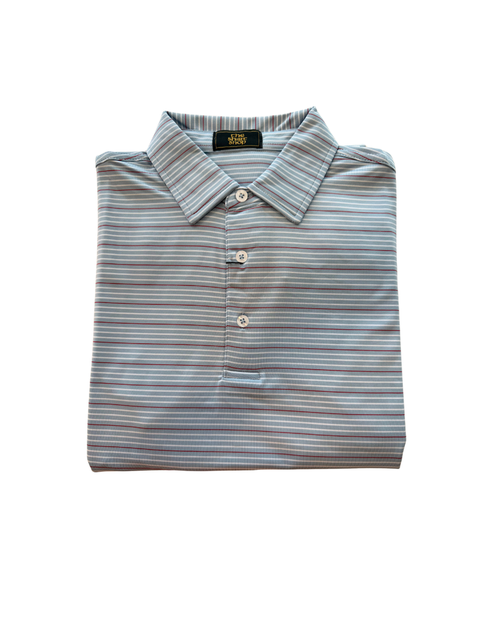 The Shirt Shop Hackberry Polo - Blue/Crimson/White